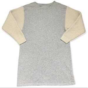 GYMBOREE Woven Jogger Dress With Waffle Knit Long Sleeves Grey Girls 10-12Y